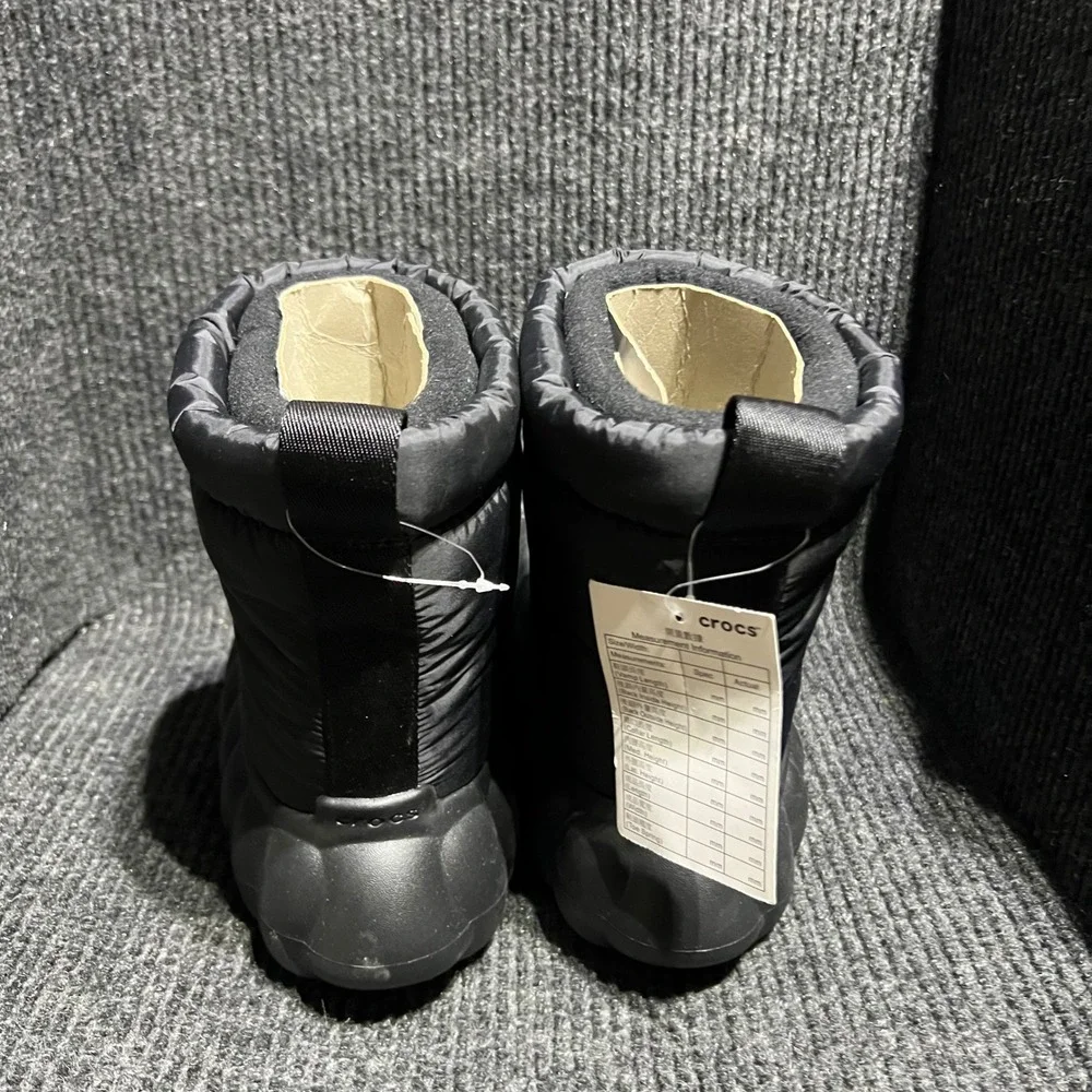 Crocs OverPuff Boot Women Size 6 Black Puffer Winter Snow Chunky SAMPLES NWT